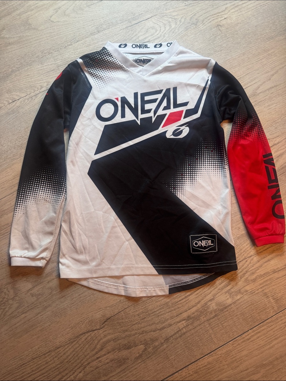 O'Neal Long Sleeve Motocross Jersey - White, Black & Red size M youth